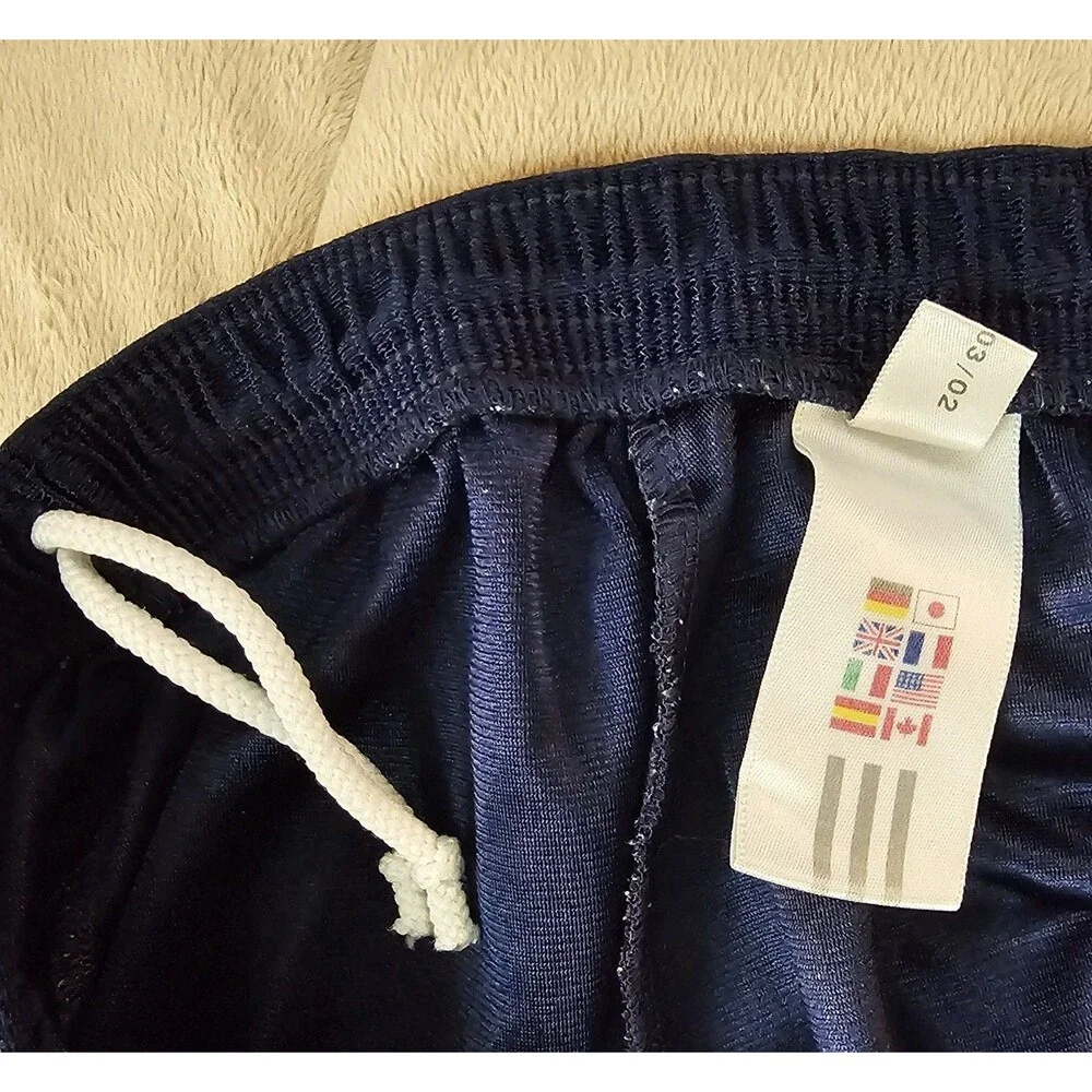 Vintage 2002 Adidas Dazzle Basketball Shorts Men's L Navy 3 Stripes Y2K Shiny